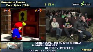 Super Mario 64 :: SPEED RUN (0:22:22) *16-Star/1-handed* by PEACHES_ #AGDQ 2014