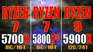RYZEN 7 5700X vs RYZEN 7 5800X3D vs RYZEN 9 5900X || PC GAMES BENCHMARK TEST ||