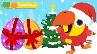 Christmas Time | Learn First Words w Larry The Bird -Animal Sounds | Baby Sensory | First University