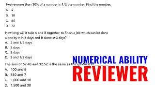 NUMERICAL ABILITY REVIEWER | Math Random Problems