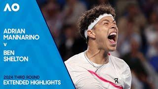 Adrian Mannarino v Ben Shelton Extended Highlights | Australian Open 2024 Third Round