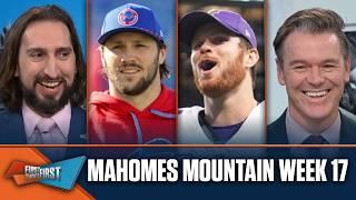 Josh Allen slides, Sam Darnold climbs up Mahomes Mountain in Week 17 | NFL | FIRST THINGS FIRST