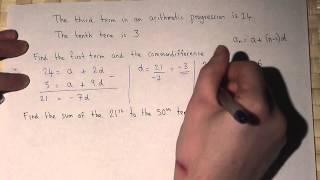 Arithmetic progressions : finding first terms and common difference