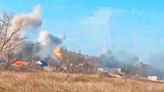 Солдат Украины снял удары артиллерии России по Бахмуту