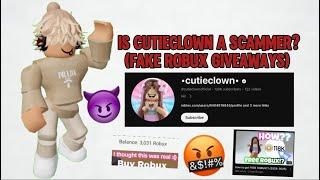 IS THIS ROBLOX YOUTUBER A SCAMMER? (@cutieclownofficial)