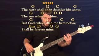 Amazing Grace (Hymn) Bass Guitar Cover Lesson in G with Chords/Lyrics