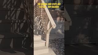 The railing and steps are too big . Trip hazard! #diy #construction #homeinspection #shorts