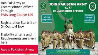 Join Pak Army PMA Long Course 149