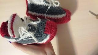 Пинетки кроссовки/крючком /на ребёнка 5-6лет!