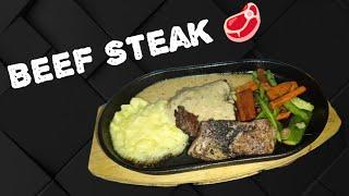 Easy Beef Steak Recipe | Cow Meat Steak | White Sauce Steak With Mash Potato And Vegetable