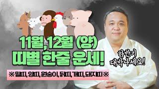 신점으로 보는 양력 11월,12월 띠별한줄운세 하반기 대박나세요! / 강남용한점집