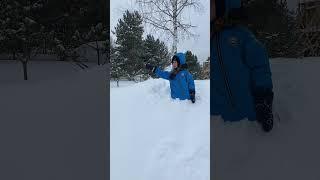 Снова после сильного снегопада чистили двор! Зима не сдается! 15 февраля 2024 г.
