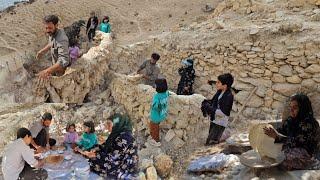The Alab family is working together to build a toilet.