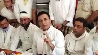 Randeep Singh Surjewala addresses media in Haryana