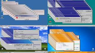 Windows 98, Windows ME, Windows XP and Windows 7 Crazy Error Battle (Remake)