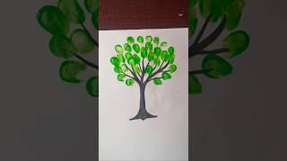 Fingerprint Tree Painting Made Easy  | Fun Art & Craft for Beginners  | Zandu Arts | #shorts