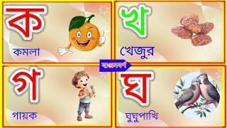ব্যঞ্জনবর্ণ দিয়ে ভিন্য শব্দ গঠন : ক"তে কমলা,কৈ। খ"তে খেজুর,খাই। ক খ গ ঘ। #bangla #education
