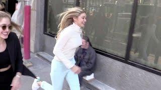 EXCLUSIVE - Gigi Hadid running for her life in Paris