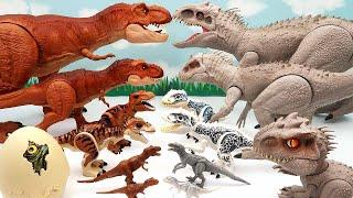 6 Tyrannosaurus VS 6 Indominus! Jurassic World Dinosaurs Toys For Kids