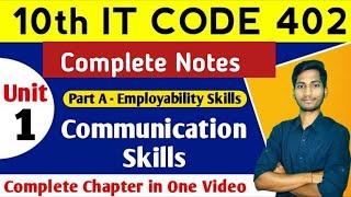 Communication Skills Class 10 Information Technology | Complete Chapter | Employability Skills