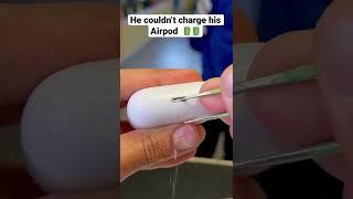 HOW TO FIX CHARGING PORT ON AIRPOD WITH A SIMPLE TRICK #shorts #apple #ios #airpods #iphone #android