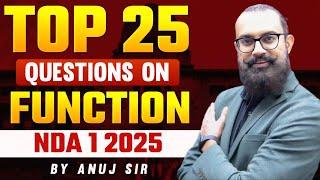 NDA 2025 Mathematics Live | Top 25 Questions on Function | Anuj Seth Sir - Learn With Sumit