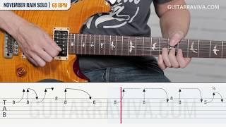 November Rain GUITAR SOLO + Tabs at several speeds for practise