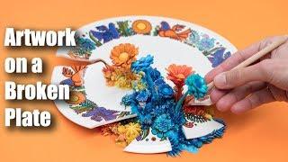 Artwork Growing on a Broken Plate | Speed Sculpting | Contemporary Art