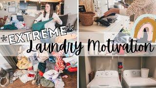 EXTREME LAUNDRY MOTIVATION || TWO DAYS OF LAUNDRY || STAY AT HOME MOM LAUNDRY ROUTINE