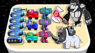 Tank Army Vs Robots Animals _ Merge War Monster Battle, 3D Merge Master Gameplay