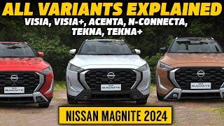 Nissan Magnite facelift variants explained | Visia, Visia+, Acenta, N-connecta, tekna, tekna+ prices