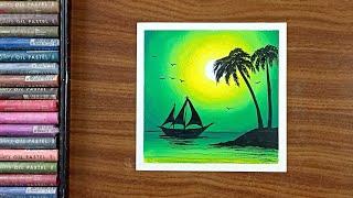 Nature drawing with oil pastel  | Oil pastel drawing for beginners | Drawing