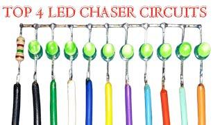 4 Best LED Chaser circuits | easy project4u #howto  #top4 #diy
