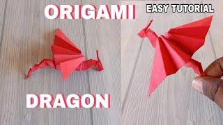 DRAGON ORIGAMI TUTORIAL| HOW TO NAKE EASY PAPER DRAGON CRAFT| STEP BY STEP FOLDING ORIGAMI