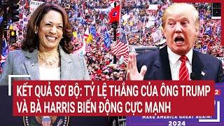 Trực tiếp bầu cử Mỹ 6/11: Kết quả sơ bộ: Tỷ lệ thắng của ông Trump và bà Harris biến động mạnh