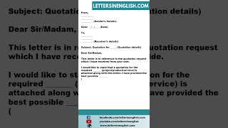 Quotation Request Reply Letter