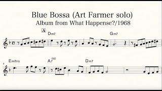 【Blue Bossa】Art Farmer Flugelhorn (Trumpet) solo (Transcription)inB