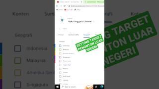 Cara Setting Target PENONTON LUAR NEGERI YouTube khusus Pemula