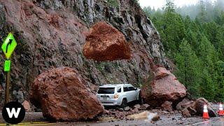 Tragic Moments! Shocked Massive Rock Falls and Landslides Filmed Seconds Before Disaster Scary