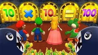 Mario Party 9 Minigames - Mario Vs Luigi Vs Peach Vs Yoshi (Master CPU)