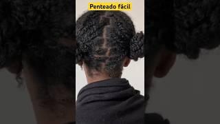 Penteado fácil no cabelo crespo 🫣 #angola #cabelo #crespo #afrohair #cabelocrespo #brazil #brasil