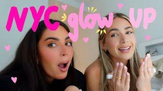 NYC MAJOR GLOW-UP!!! | hair, nails + face | Sophia and Cinzia | ad