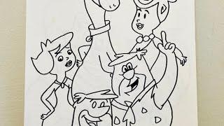 Let’s draw the flintstones family