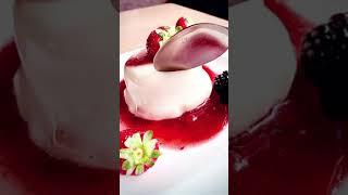 Milk Pudding with strawberry jam