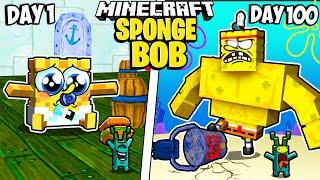 I Survived 100 Days as SPONGEBOB in Minecraft