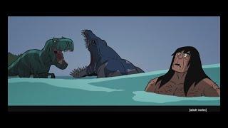 Genndy Tartakovsky's Primal | Spear and Fang vs The PlioSaurus