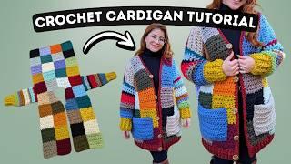 Crochet Cardigan Tutorial | Quick and Easy Crochet Tutorial | Brunaticality Crochet