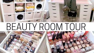 Makeup Collection Organization + Beauty Room Tour 2023 | JULIE DAWN OLSEN