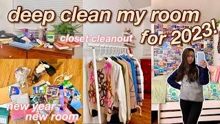 deep cleaning and decluttering my entire room for 2023 *SATISFYING*