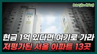 현금 1억으로 지금 당장 살 수 있는 서울 20평대, 30평대 아파트 13곳!! [서울 부동산 아파트 부동산전망 2024 가격 하락 대단지 재개발 재건축]